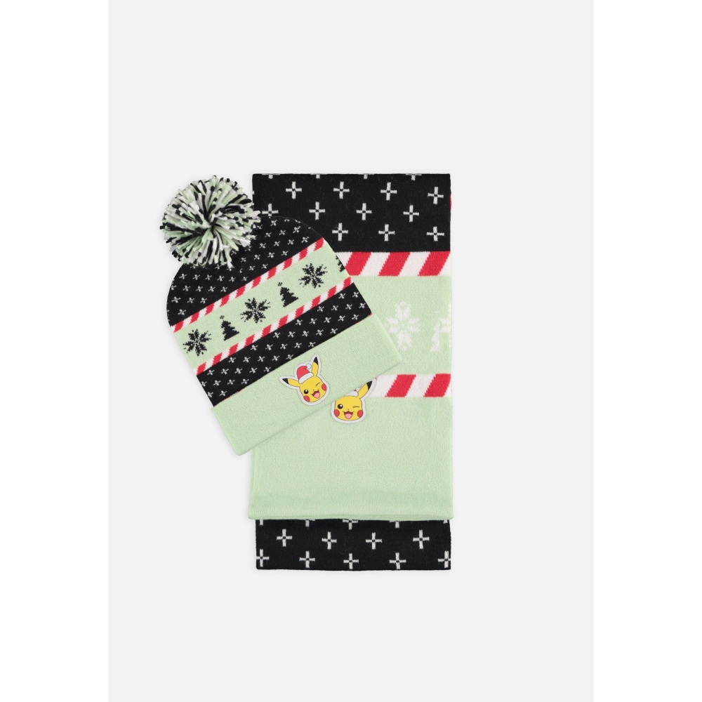 Pokémon - Pikachu Gift Set Bonnet & écharpe - Vert